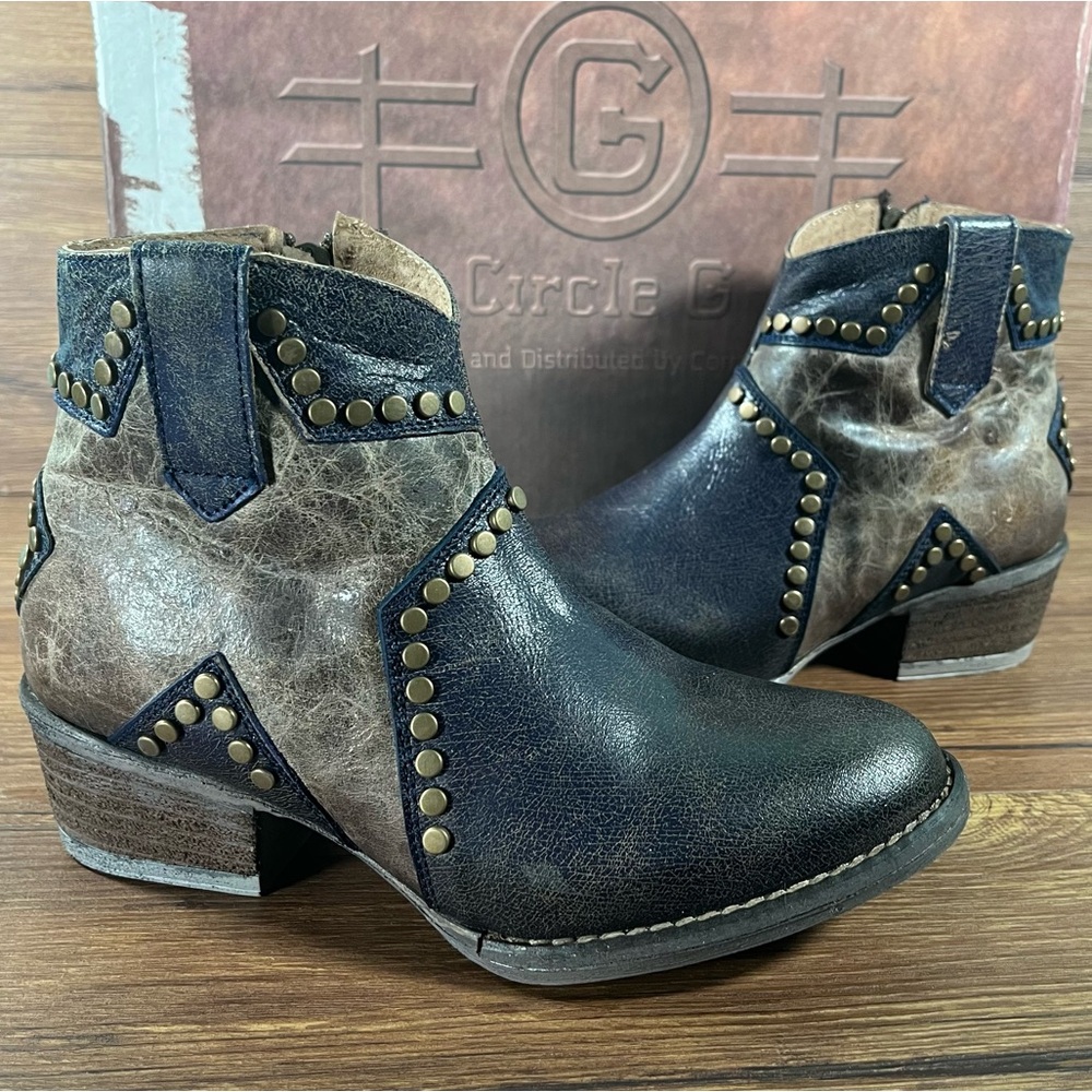 Corral Boots CIRCLE G “Blue Star Inlay” Boots Booties Shoes Cowgirl Western